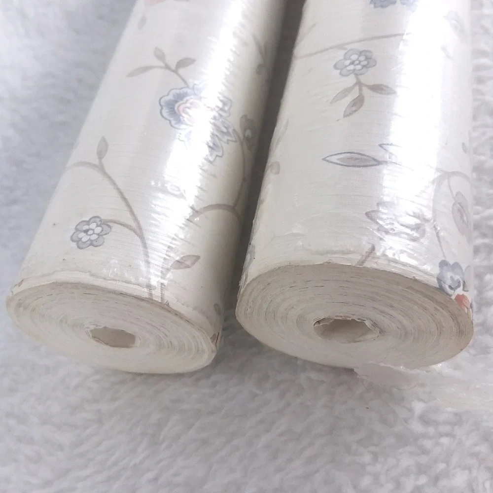 Borden Home Wallpaper Double Roll Bolt Vinyl Coated Floral Pattern WC775 Vintage